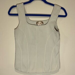 Women's Bailey 44 Corset Style Square Neck Knit Tank Top Beige size M